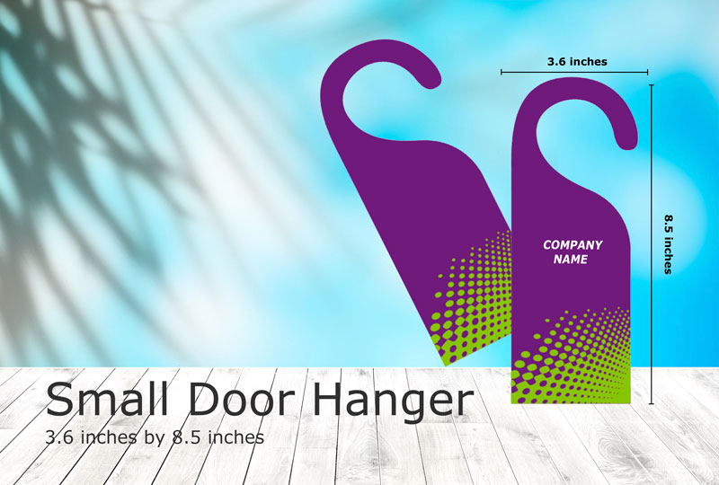 Buy Small 3.6in by 8.5in, online customizable Door Hanger in Pakistan - GoPrint