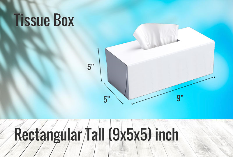 Buy Rectangular Tall (9x5x5) inch, online customizable Tissue Box in Pakistan - GoPrint