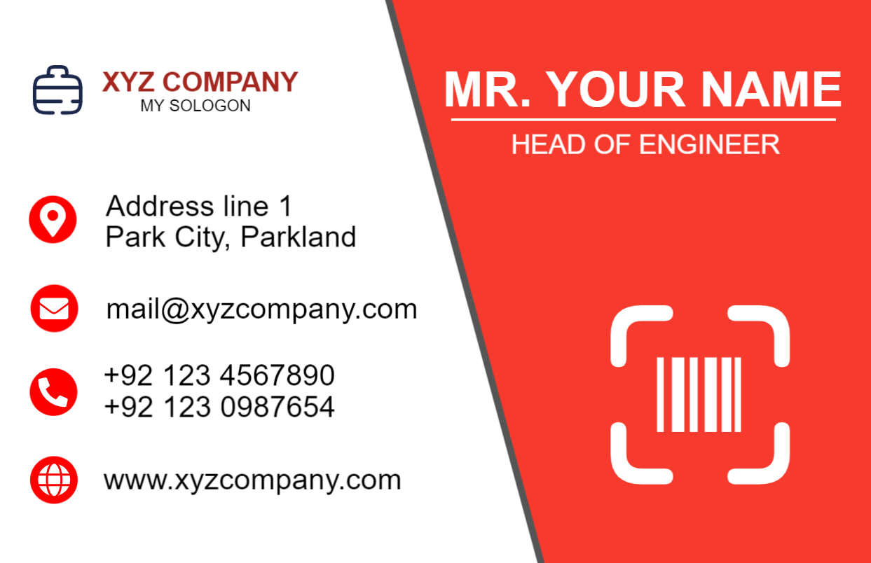 print online Red Barcoded Business Card
