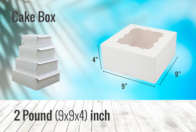 Custom 2 Pound (9x9x4) inch - Cake Box