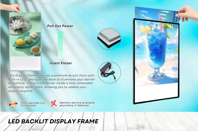 Affordable LED Backlit Display Frame Online Printing - LED Backlit Display Frame | GoPrint.pk