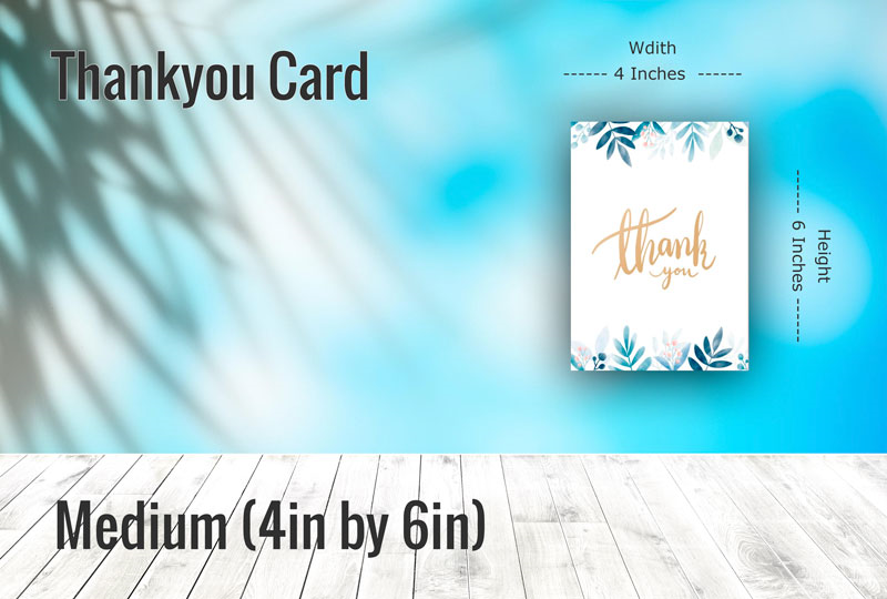 Buy Medium (4in by 6in), online customizable Thank You Card in Pakistan - GoPrint