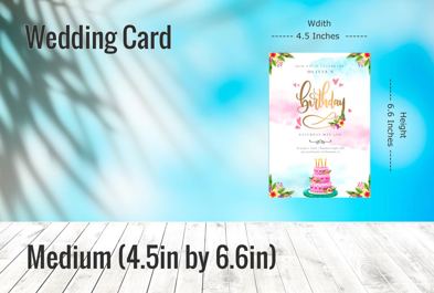 Custom Medium (4.5in by 6.6in) - Wedding Card