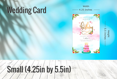 Custom Small (4.25in by 5.5in) - Wedding Card