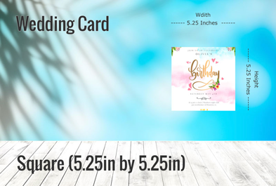 Custom Square (5.25in by 5.25in) - Wedding Card