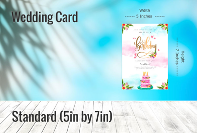 Custom Standard (5in by 7in) - Wedding Card