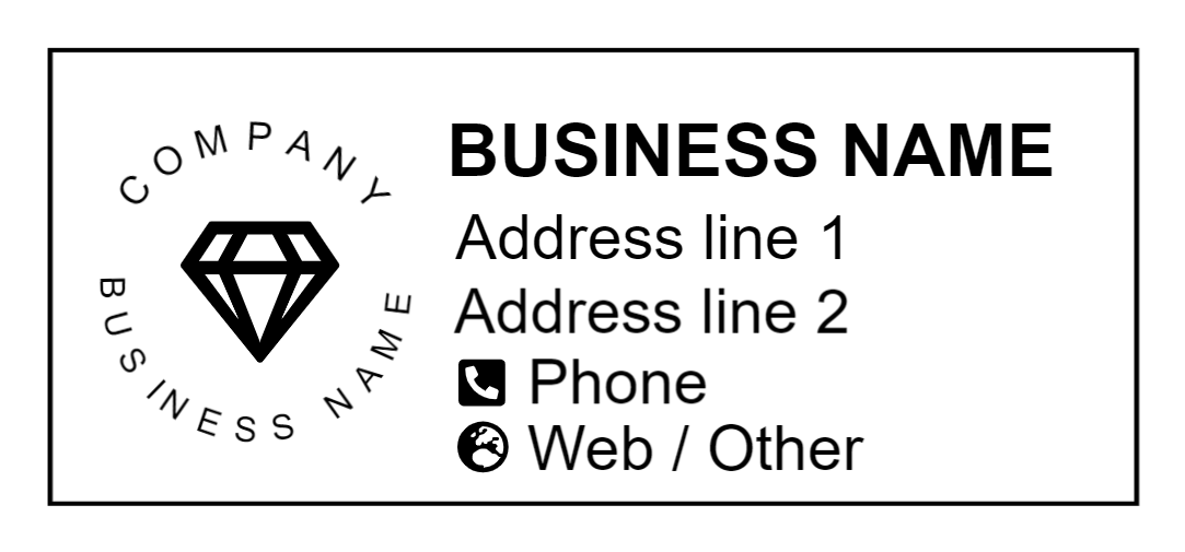 customize self ink round stamp,Online print and deliver in Pakistan,Tow line stamp,Rectangular Stamp 60mm x 28mm,Customize the design of stamp,Medium 60mm by 28mm Stamp, Two line stamp. Two line stamp