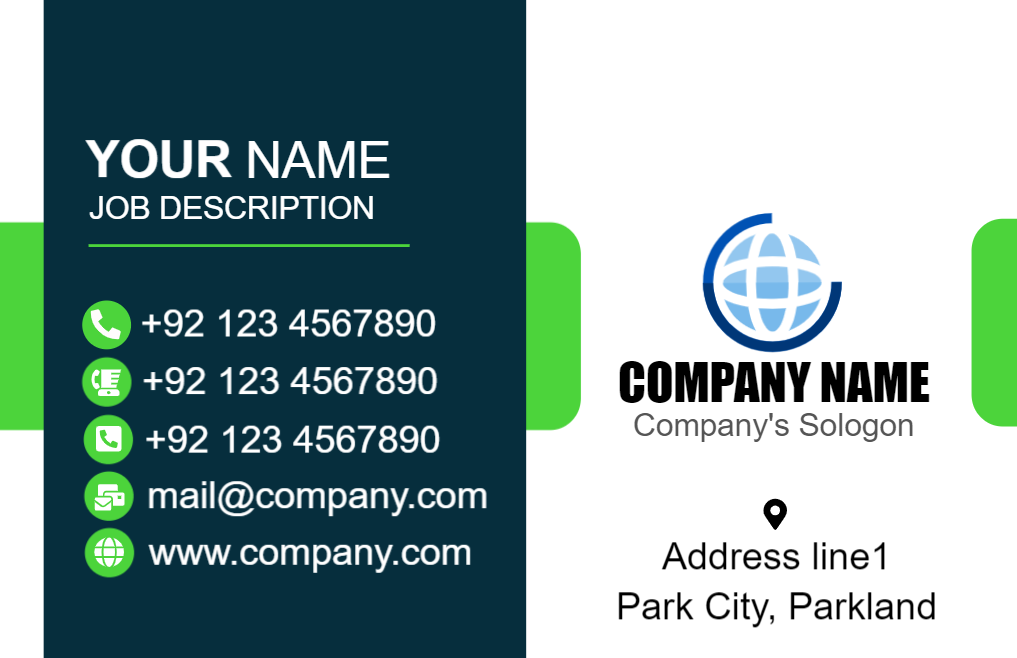 World business card template, World business card template. World business card template